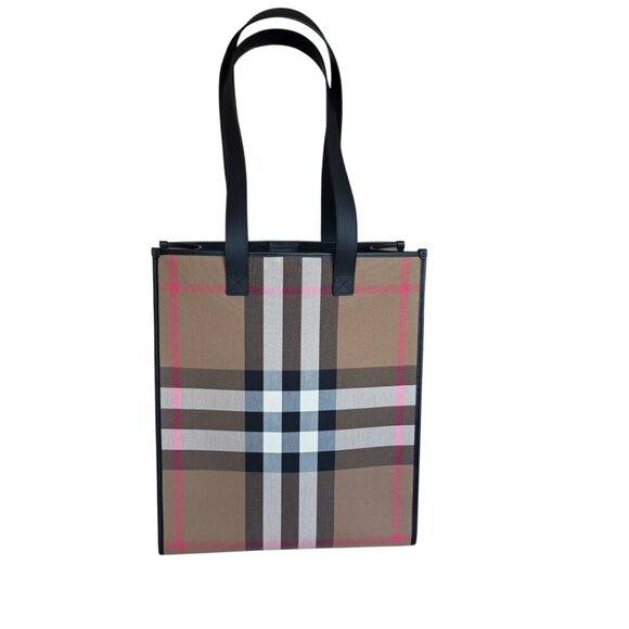 Burberry 8084551 Fabric & Leather Check Print Book Tote - Picture 11 of 16